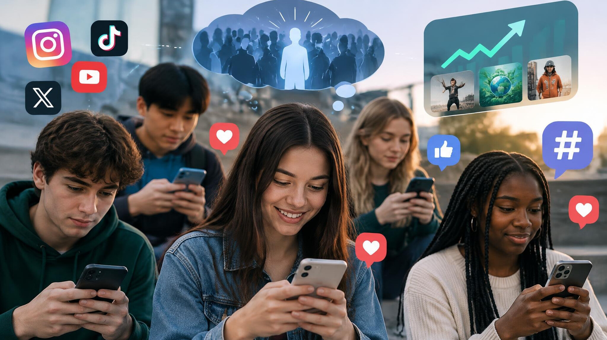 young people on social media